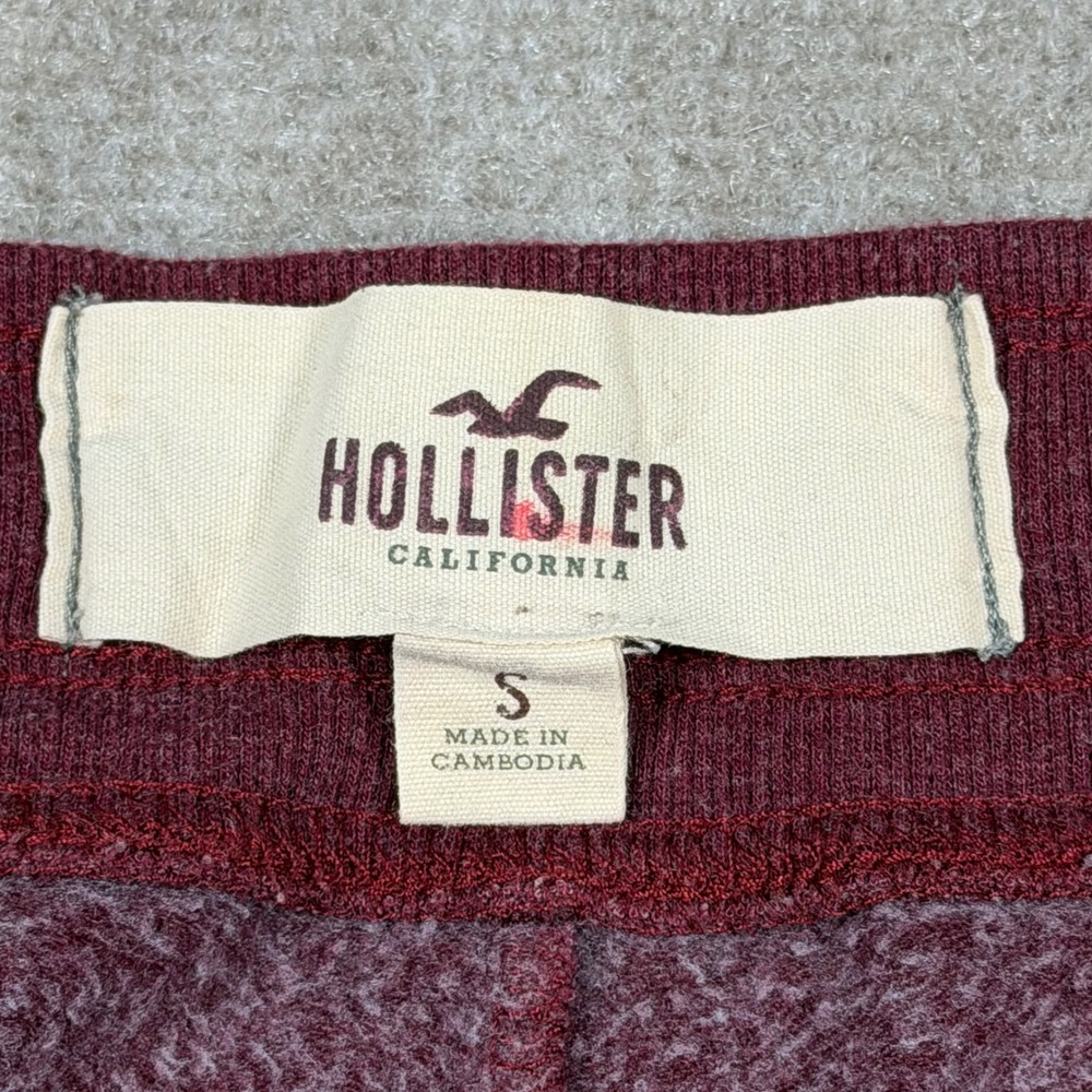 ❤️Hollister Beach Vintage Y2k Sweatpants Red Maroon Burgundy Low Rise Waist❤️ - Picture 3 of 7
